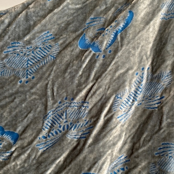 ZARA Collection Velvet Floral Cardigan, Green/Blue, Size Medium - Picture 10 of 16